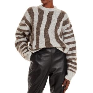 Lush Brown and Grey Striped Sweater Size Small